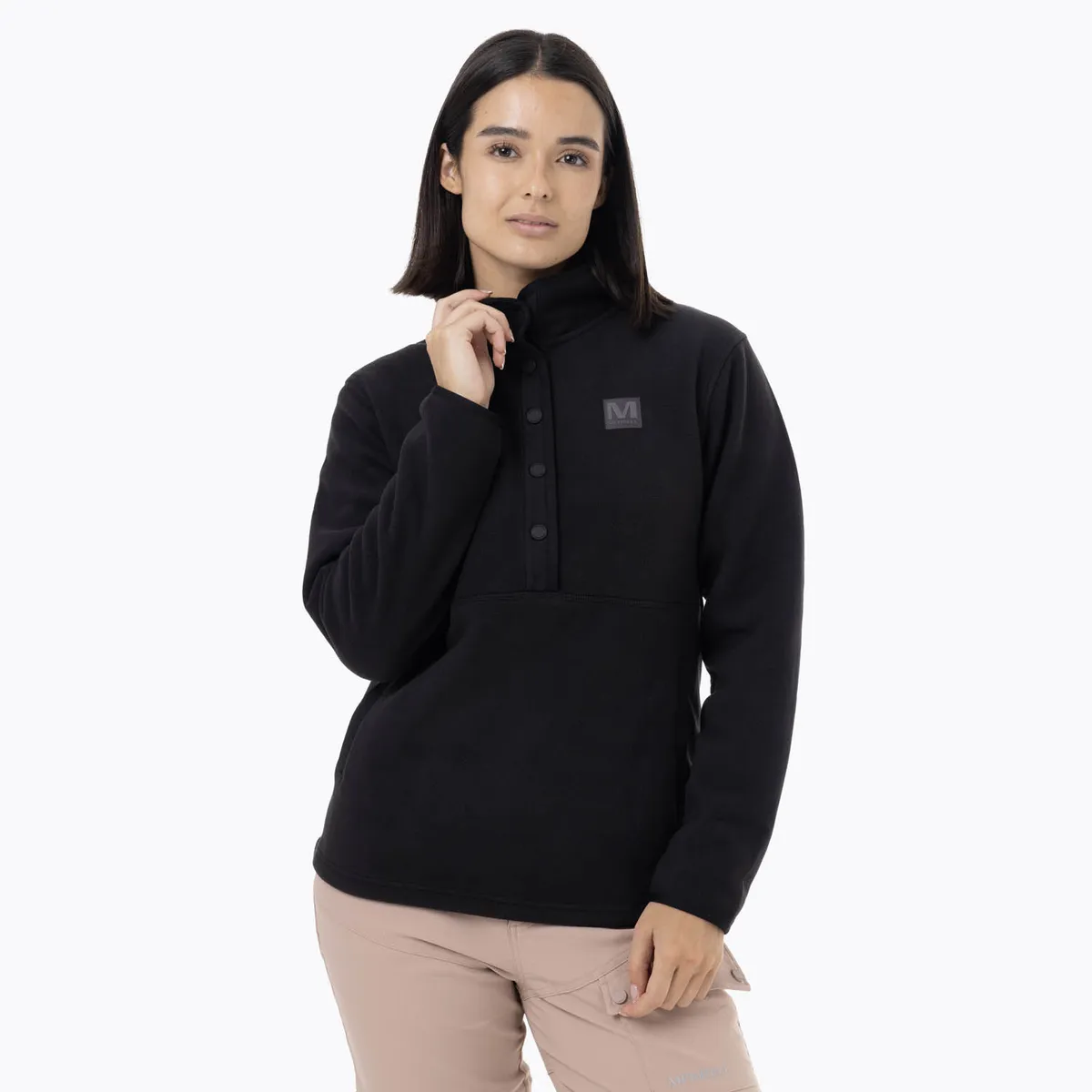 MERRELL - Polar Mujer Deches Snap Microfleece Negro MERRELL