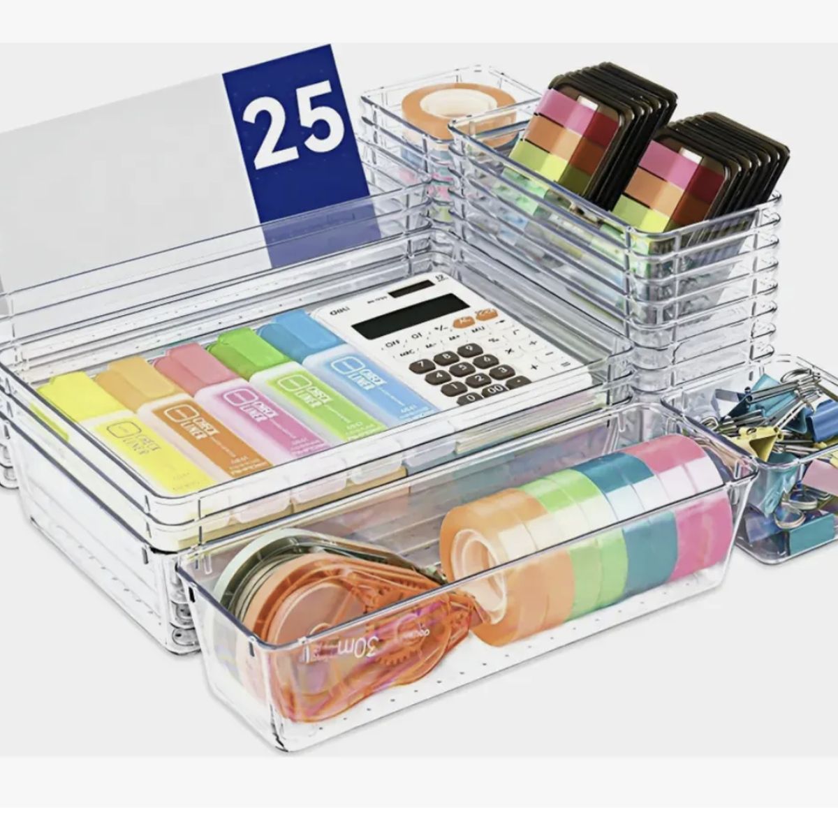 GENERICO - Set 25 Organizadores Para Cajón Escritorio Cocina Baño