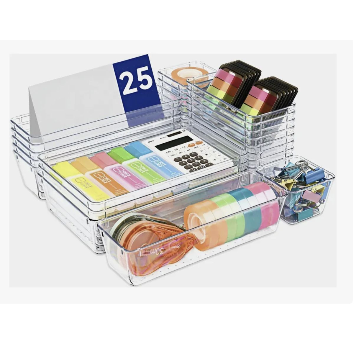 GENERICO - Set 25 Organizadores Para Cajón Escritorio Cocina Baño