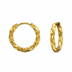 GOIA - Aros Argolla Corte Diamante 12 mm acero gold
