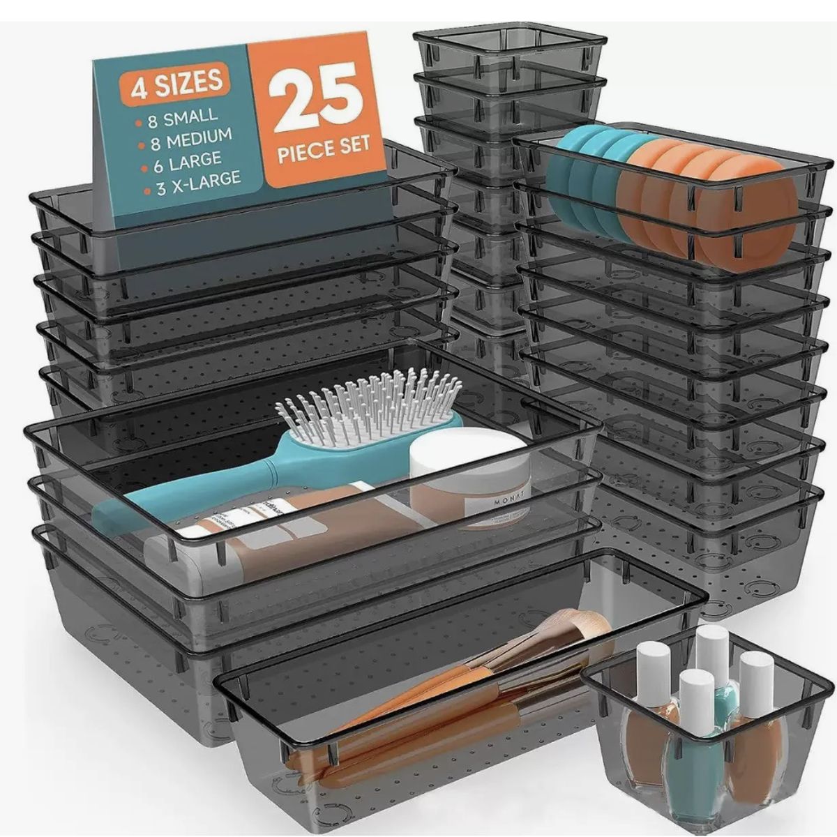 GENERICO - Set 25 Organizadores Para Cajón Escritorio Cocina Baño