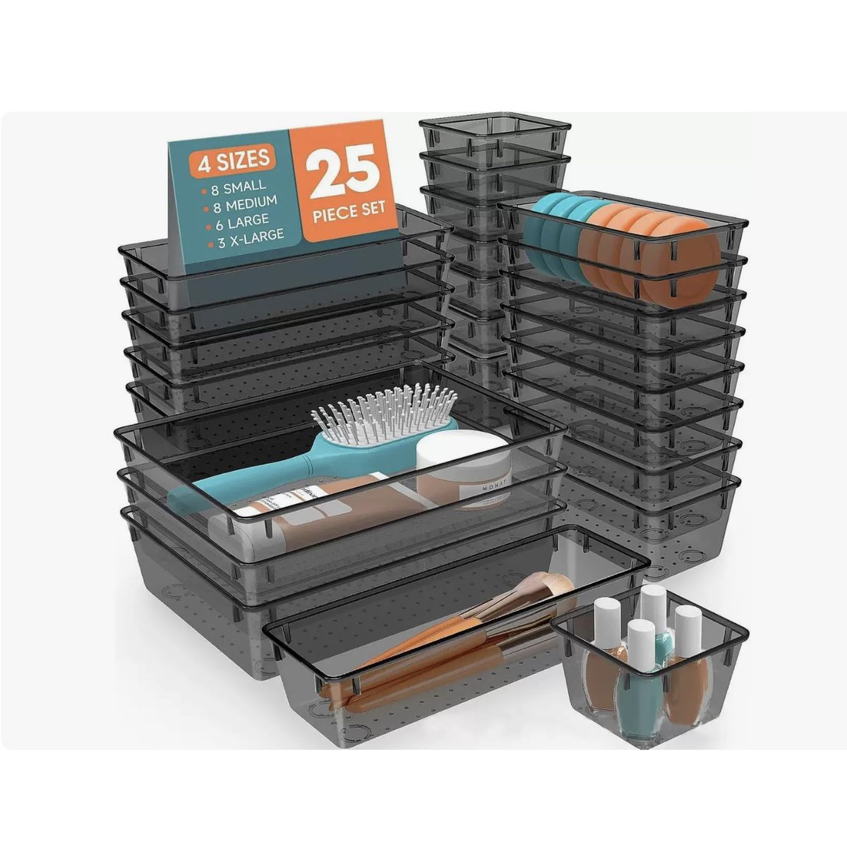GENERICO - Set 25 Organizadores Para Cajón Escritorio Cocina Baño