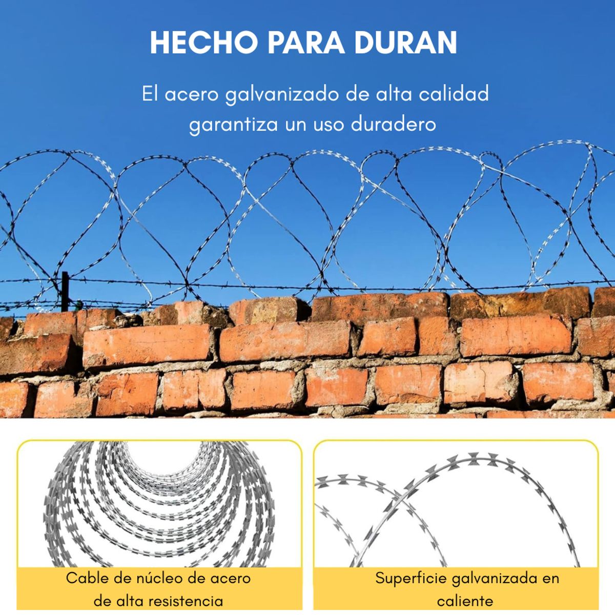 GENERICO - Alambre Galvanizado De Puas Concertina 30 Cm X 10 Mt
