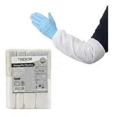 GENERICO - Manguilla Desechable Plastica 100unid Color Blanco