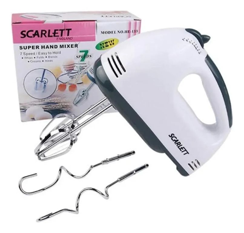 Batidora Electrica Scarlett 7 Velocidades 260w Blanco