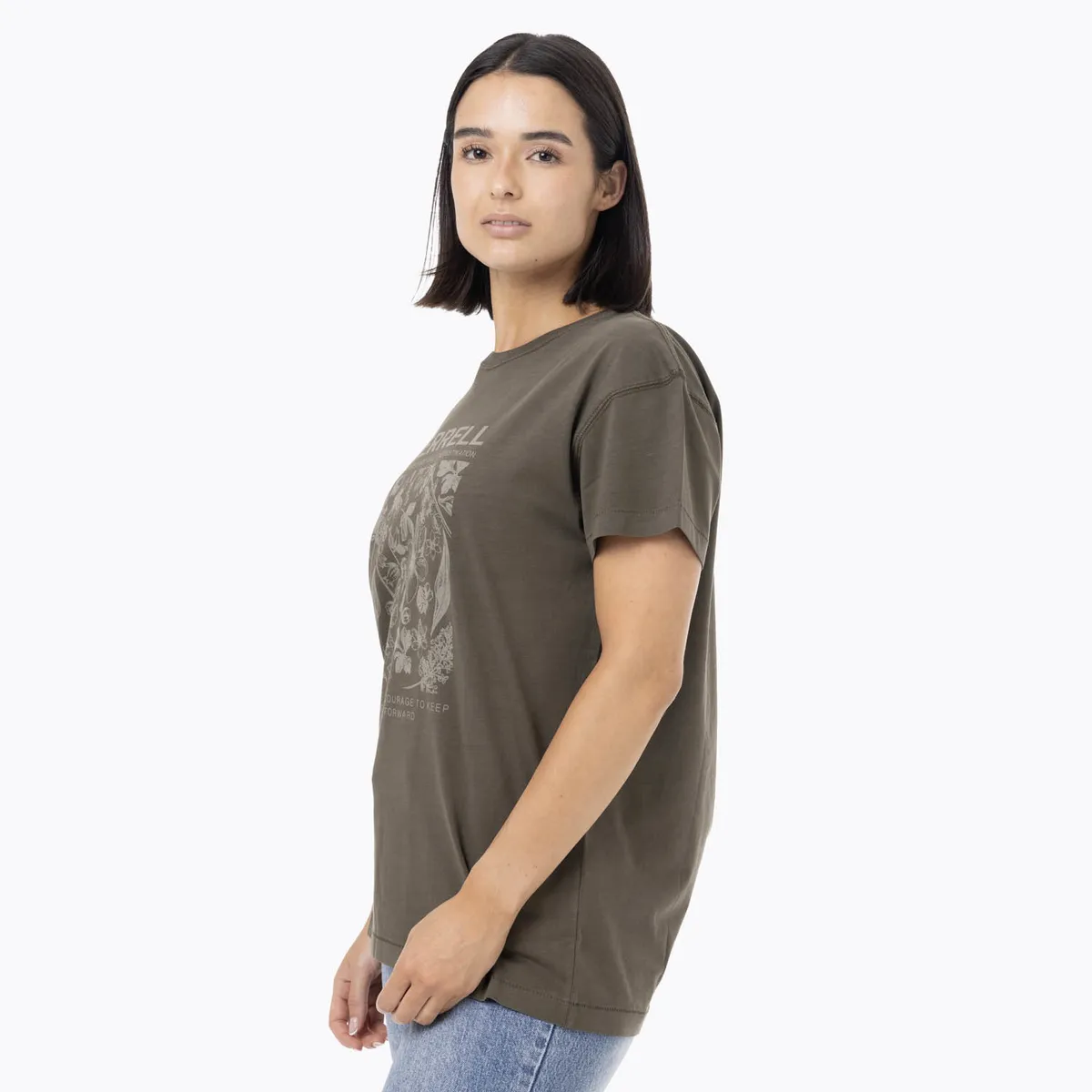 MERRELL - Polera Manga Corta Mujer Big Print Verde MERRELL