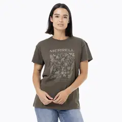 MERRELL - Polera Manga Corta Mujer Big Print Verde