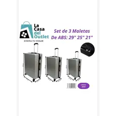 GENERICO - Set de Maletas Rígidas 3 Piezas 29” 25” 21” Expandibles con Ruedas 360°