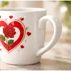 GENERICO - Tazón San Valentín dia mama con diseño de rosas 8cmX9cm