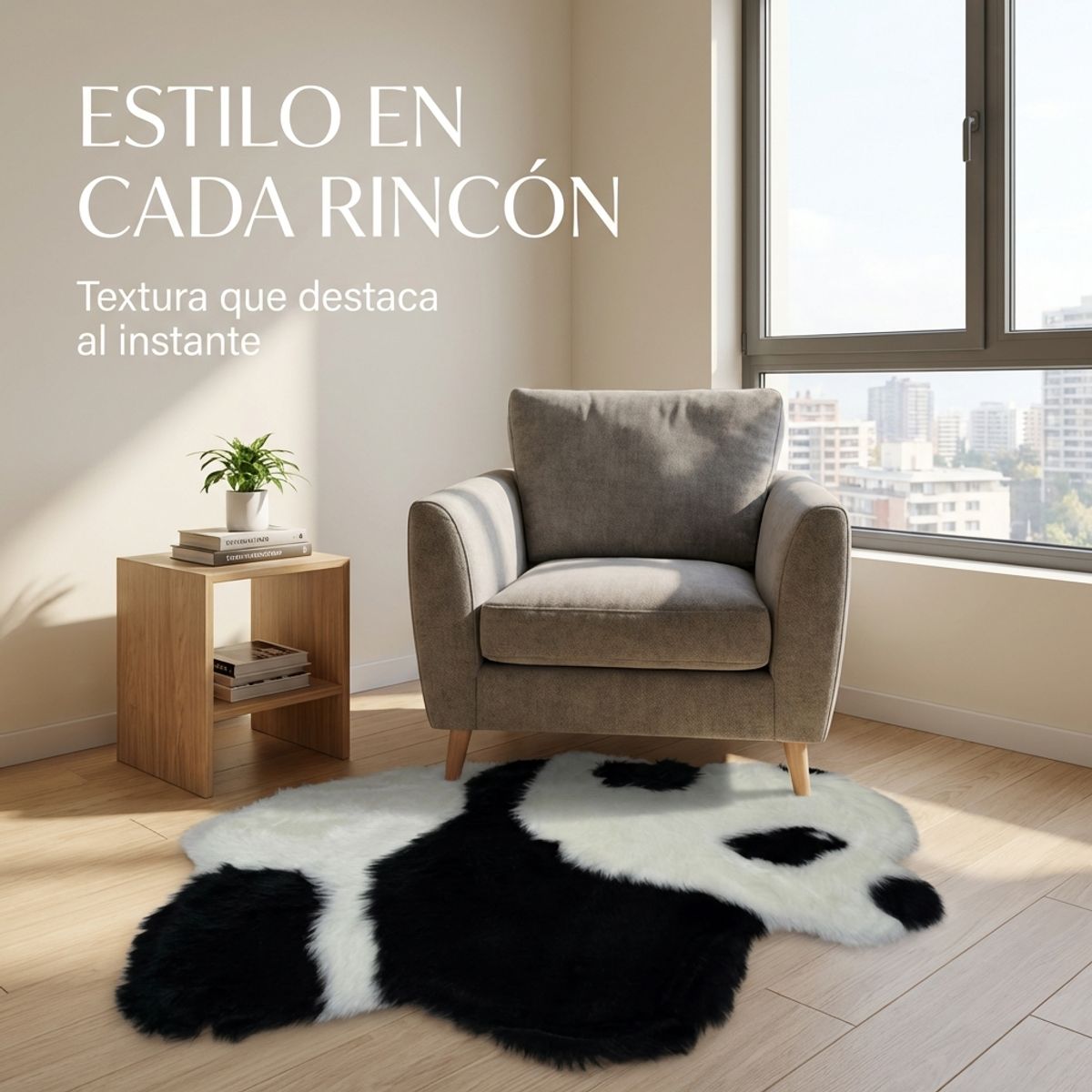 ARMONIA - Alfombra Decorativa Peluda Panda G 90x60