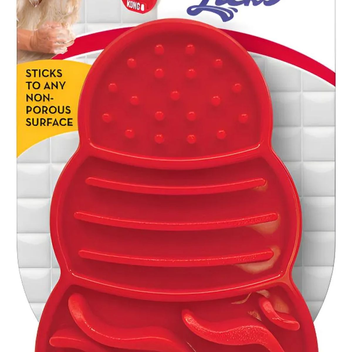 KONG - Kong Licks Almohadilla Para Lamer Con Ventosas Talla L Rojo
