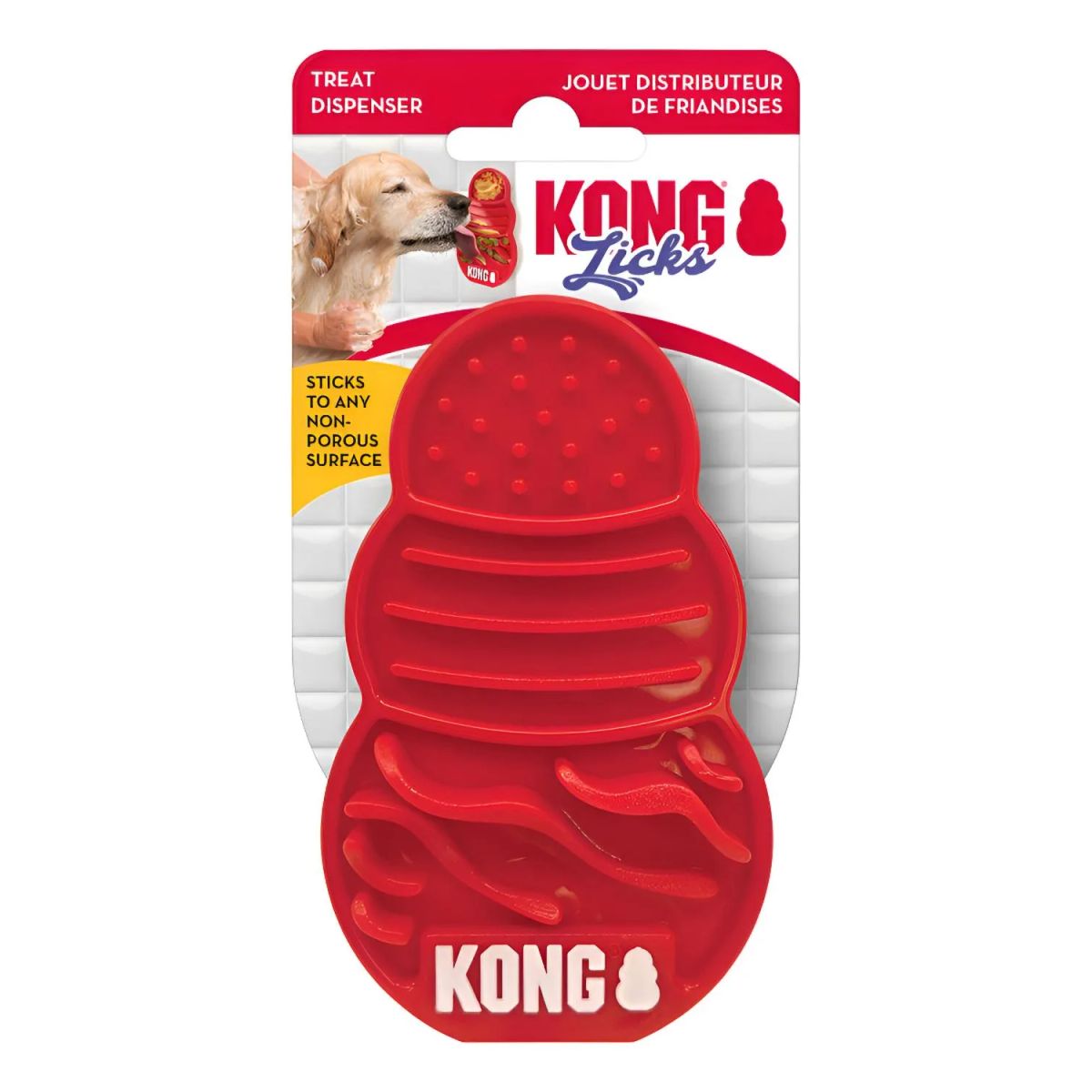 KONG - Kong Licks Almohadilla Para Lamer Con Ventosas Talla L Rojo