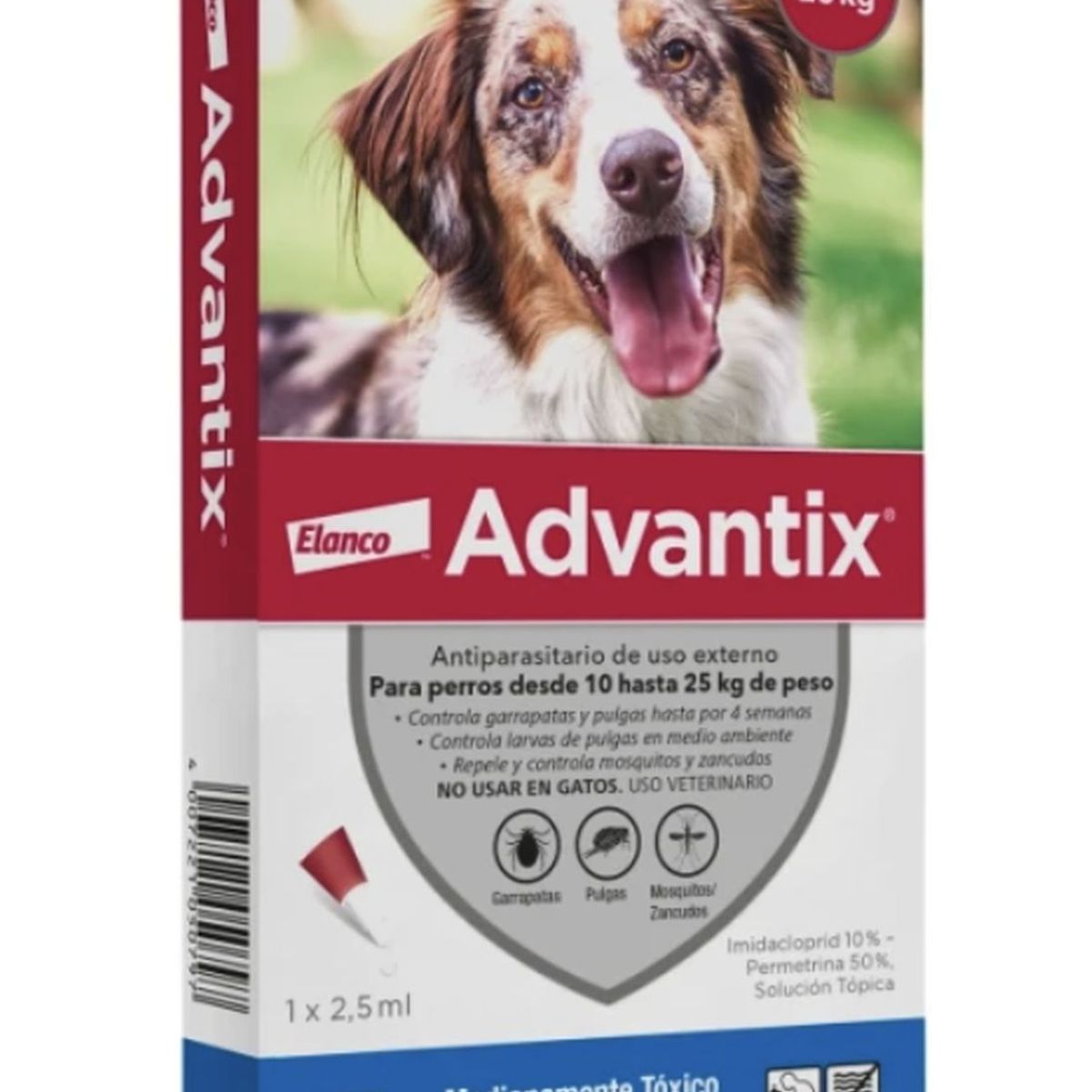 ELANCO - Advantix Pipeta Antipulgas Y Garrapatas Perros 10-25 Kg