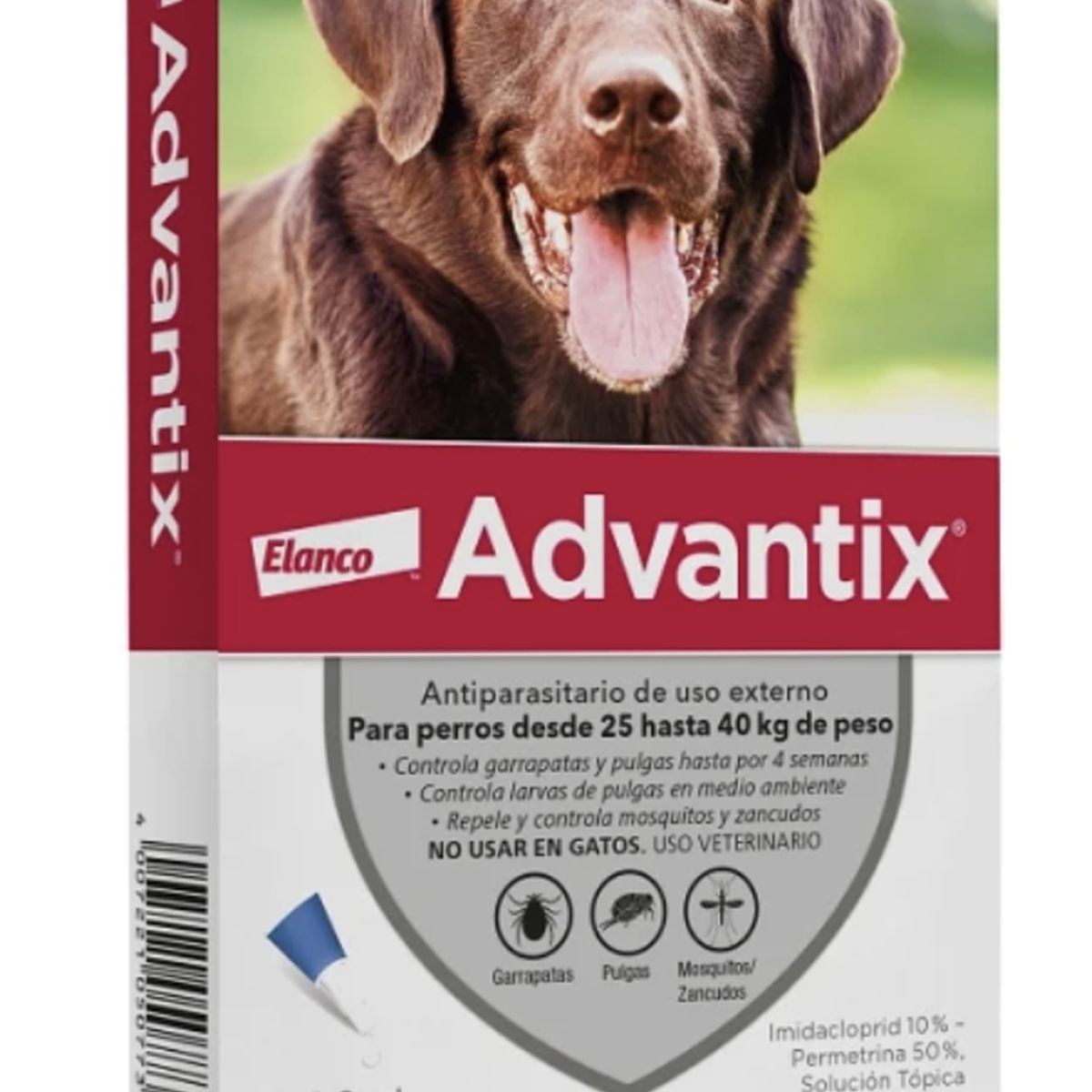 ELANCO - Advantix Pipeta Antipulgas Y Garrapatas Perros 25-40 Kg