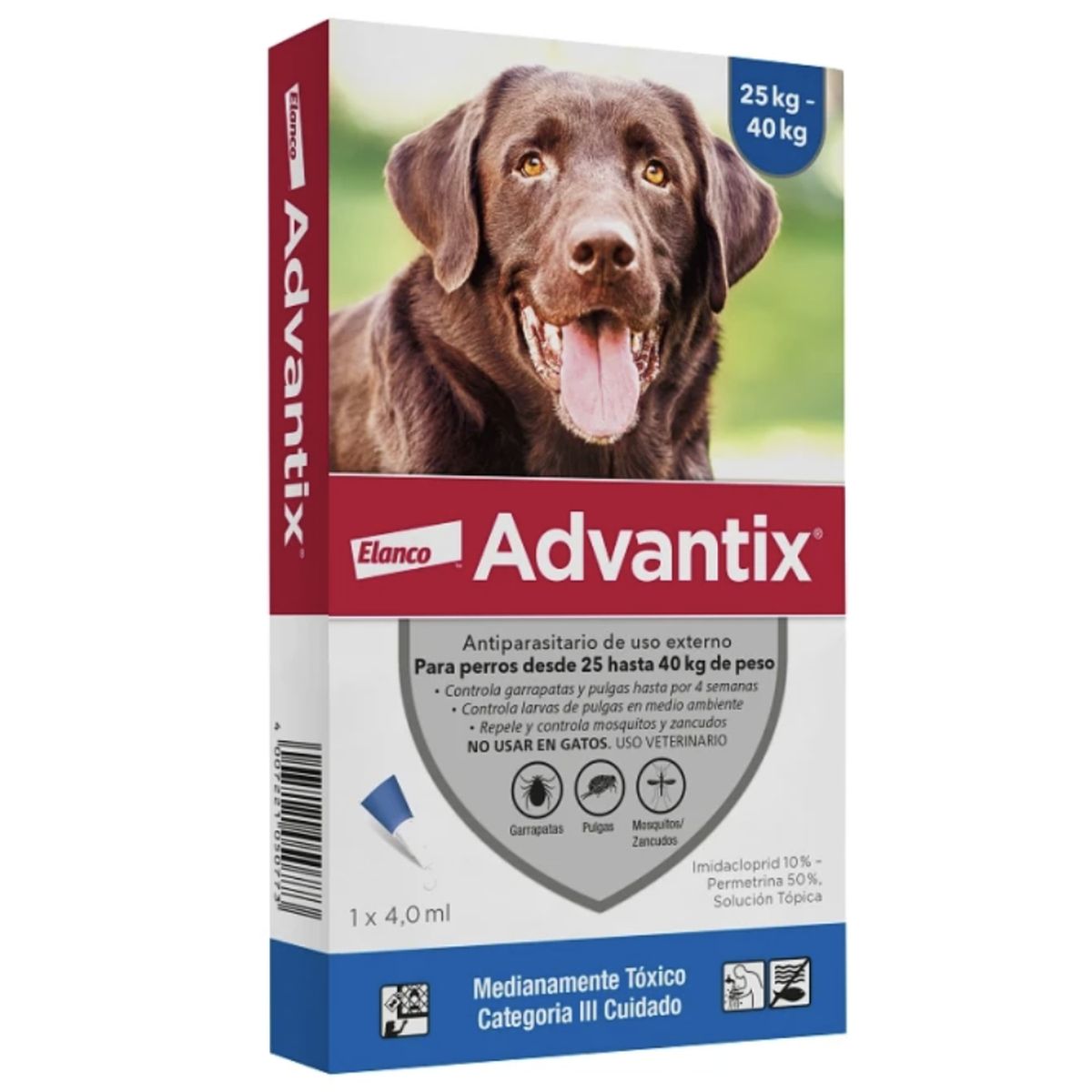 ELANCO - Advantix Pipeta Antipulgas Y Garrapatas Perros 25-40 Kg