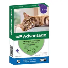 ELANCO - Advantage Pipeta Antipulgas Para Gatos Entre 4 A 8kg