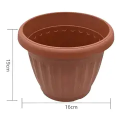 GENERICO - Macetero Plástico Redondo 19x16cm Color Terracota Para Jardín