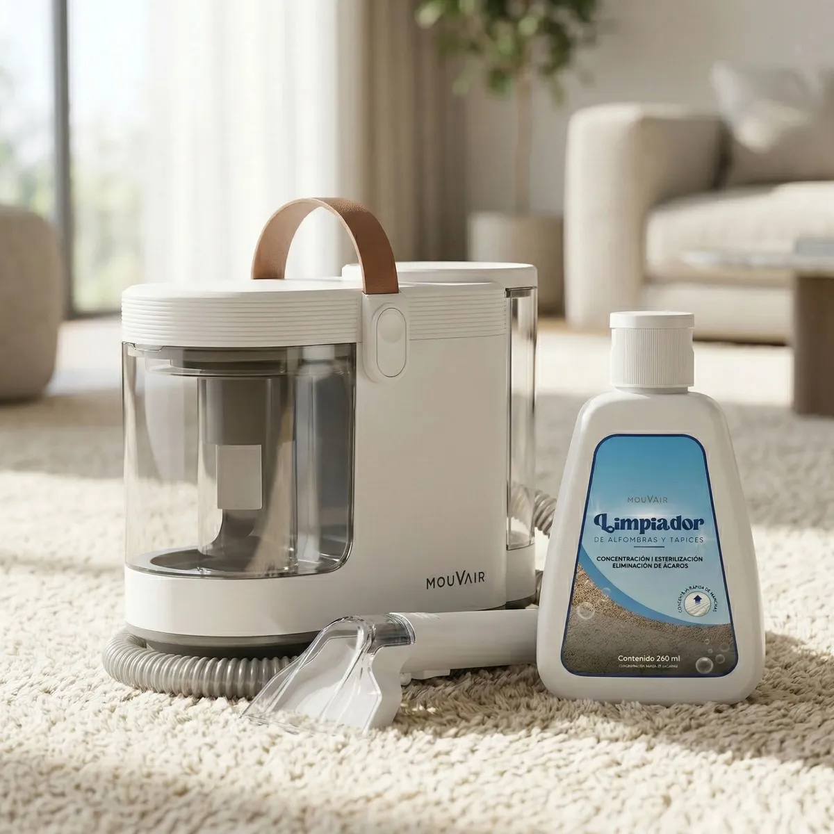 MOUVAIR - Pack Aspiradora Lava Tapiz Mouvair Jet + Limpiador de alfombras y tapices