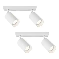 AVC Y VELL MAX - 2 Aplique Con 2 Focos Cilindro Blanco 7w Luz Neutra