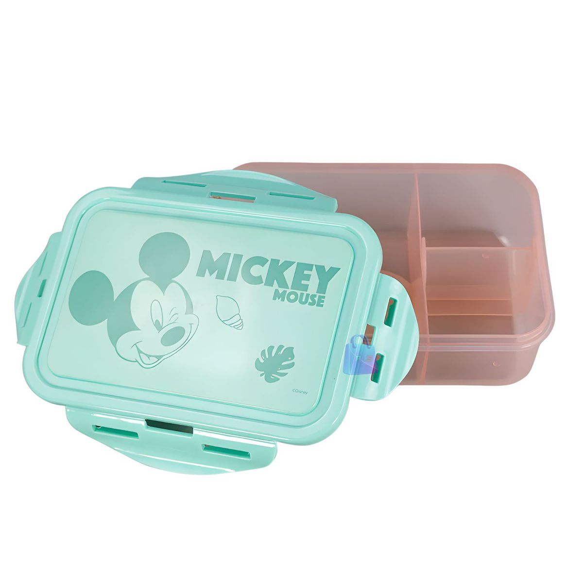 DISNEY - Hermético Mickey 700ml Divisiones + Cubiertos Mickey - PS