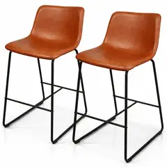 MOBOI - Pack 2 Taburetes Burgos Piso De Bar O Terraza 66cm Marron