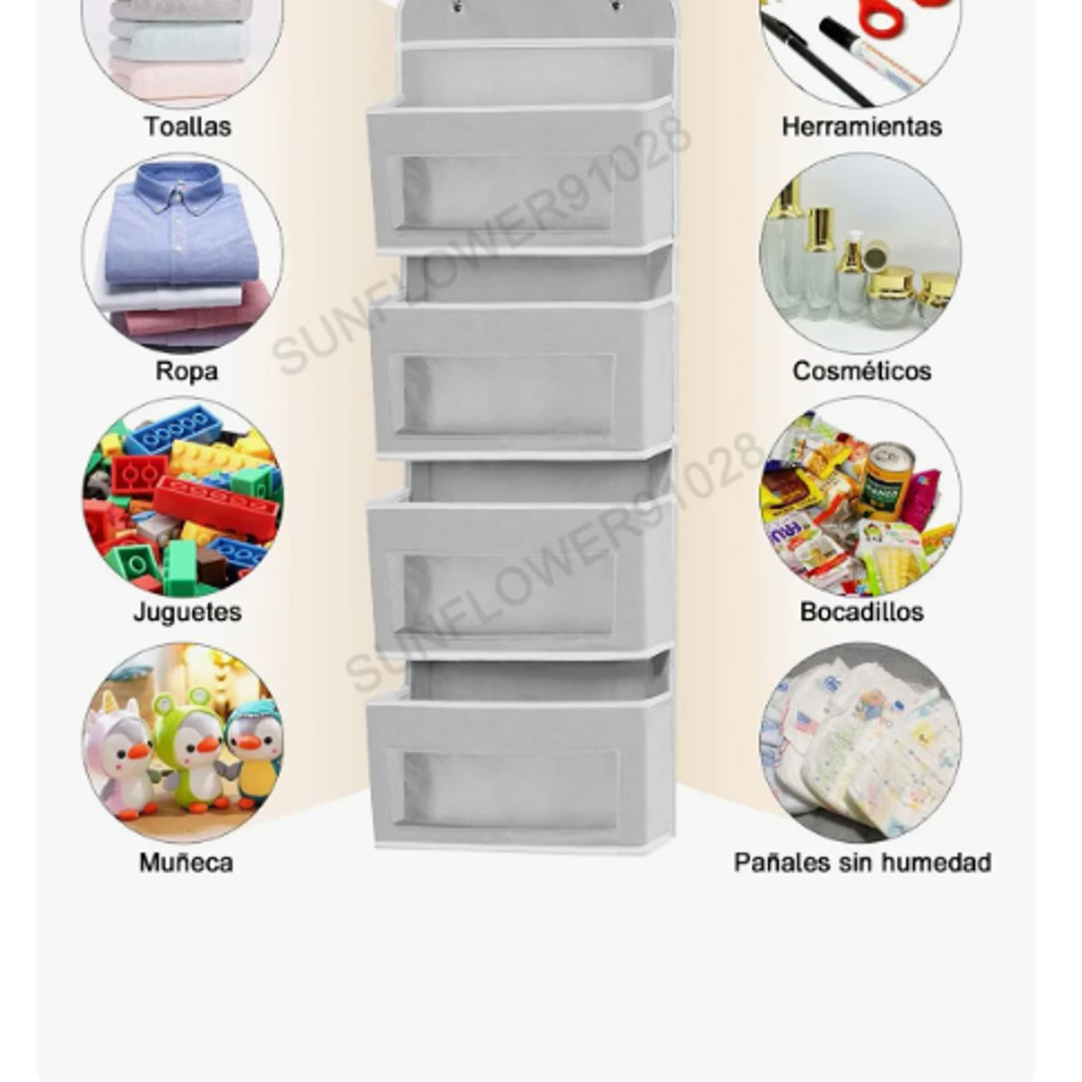 GENERICO - Organizador Zapatos Colgante Puerta Closet Con 4 Bolsillo