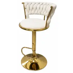 MOBOI - Taburete Queen Velvet Elegante Terciopelo Ajustable Beige