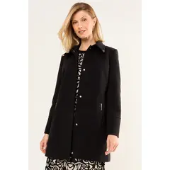 MA GRIFFE - Chaqueton Cuello Camisero Mujer Negro Magriffe