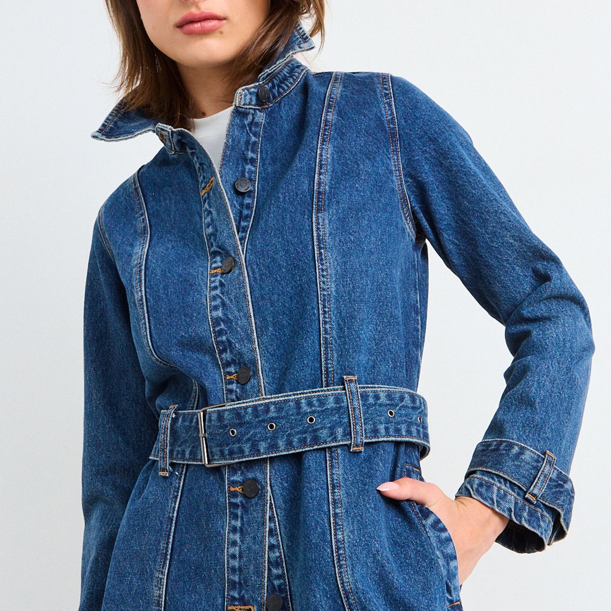 IO - Trench Liso Mujer Azul Io