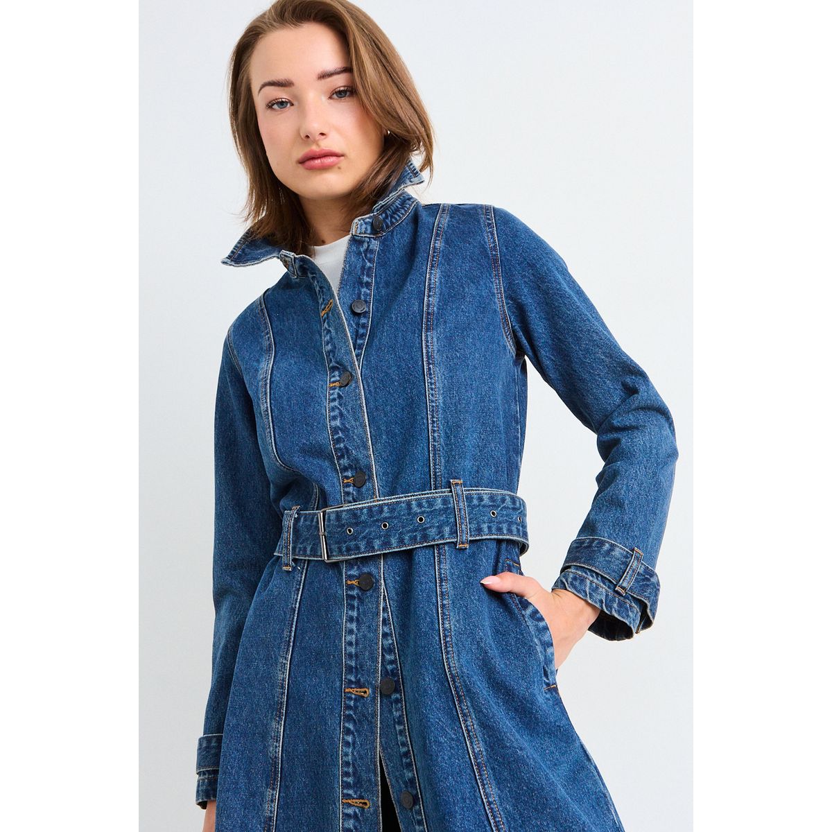 IO - Trench Liso Mujer Azul Io