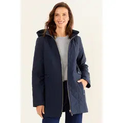 MA GRIFFE - Parka Con Gorro Y Cierre Mujer Azul Magriffe