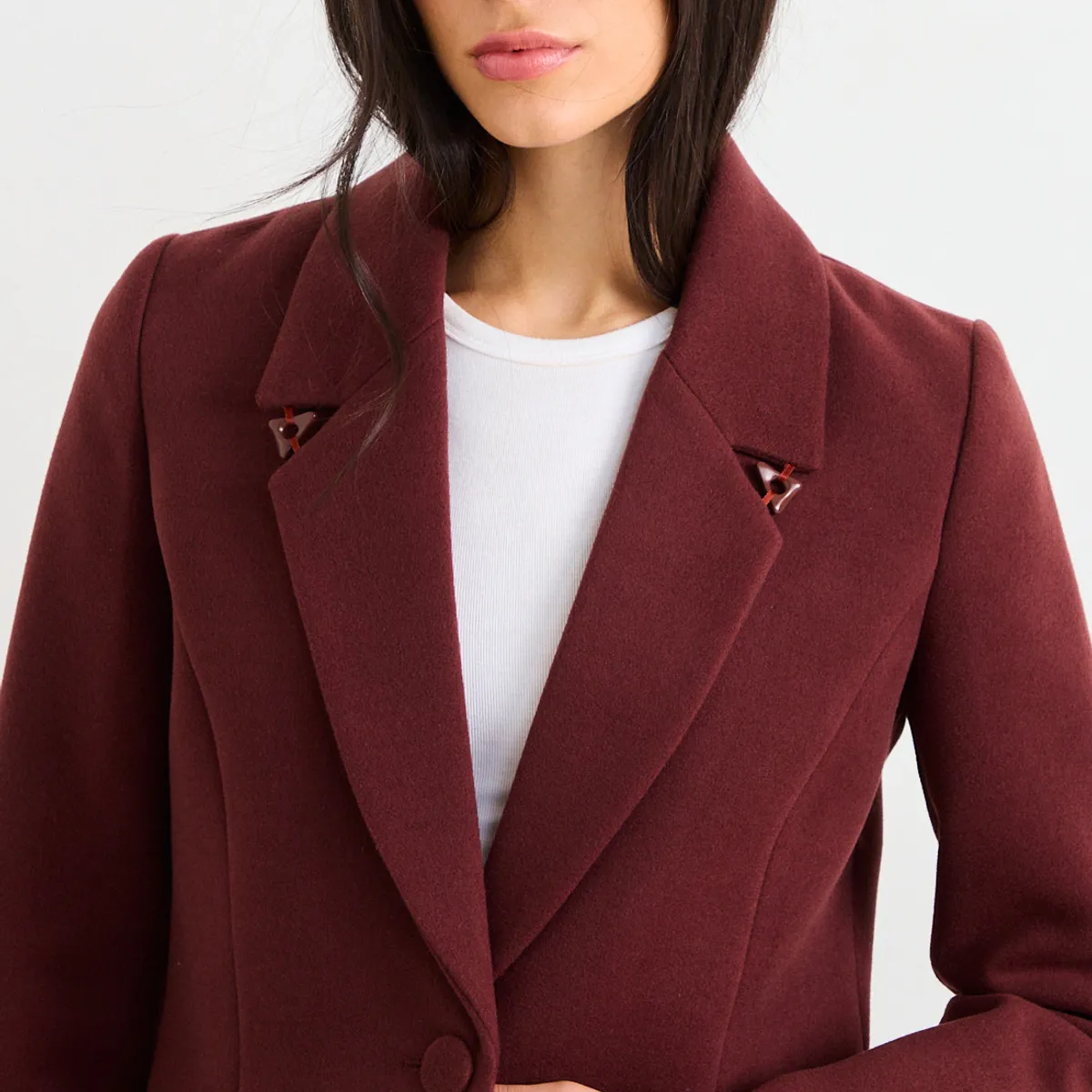 IO - Chaqueton Liso Mujer Café Io