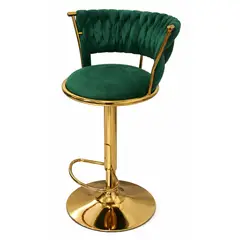 MOBOI - Taburete Queen Velvet Elegante Terciopelo Ajustable Verde