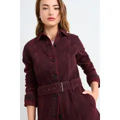 IO - Trench Liso Mujer Burdeos
