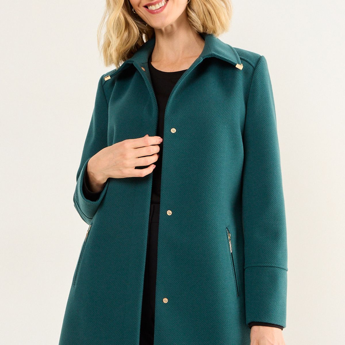 MA GRIFFE - Chaqueton Cuello Camisero Mujer Verde Oliva Magriffe