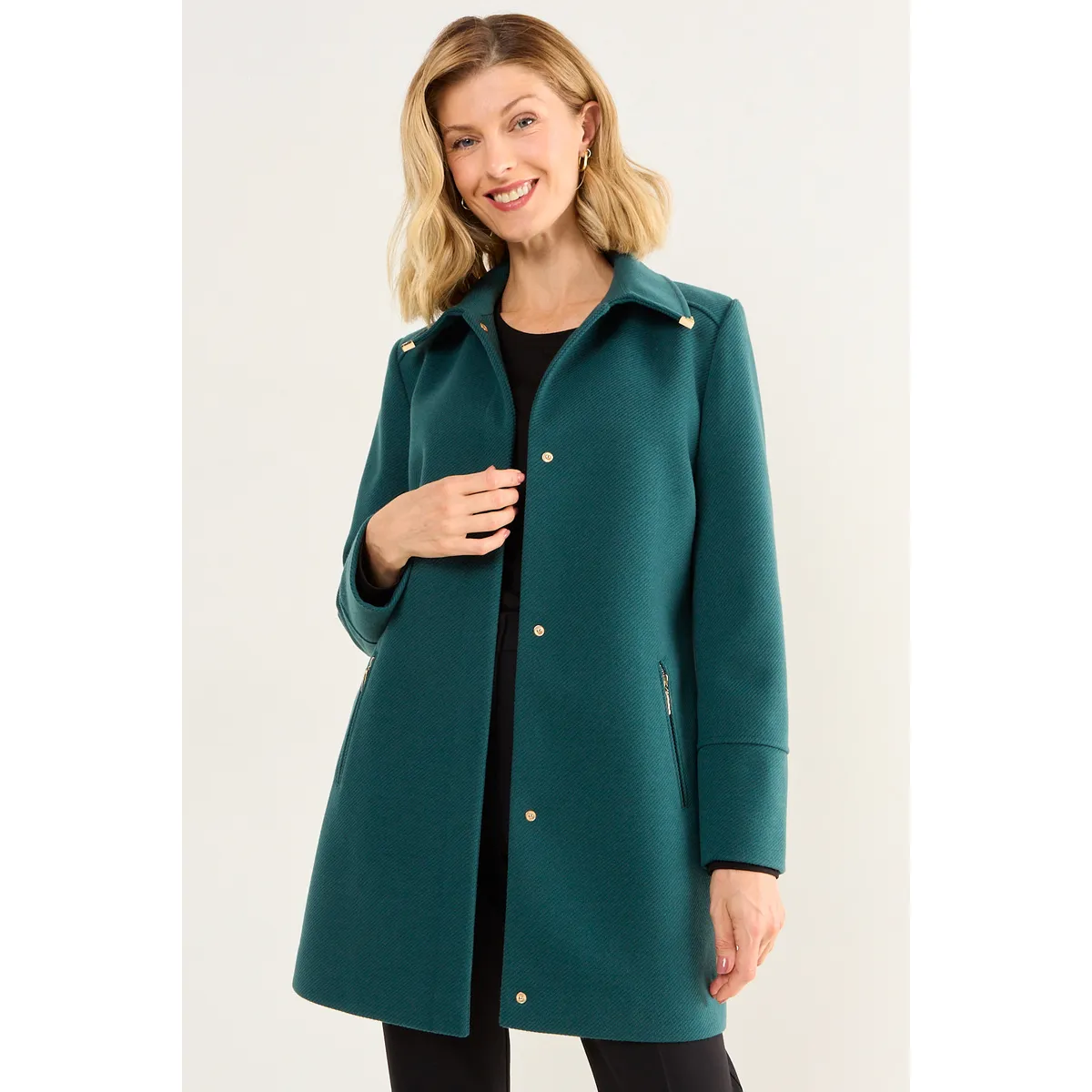 MA GRIFFE - Chaqueton Cuello Camisero Mujer Verde Oliva Magriffe