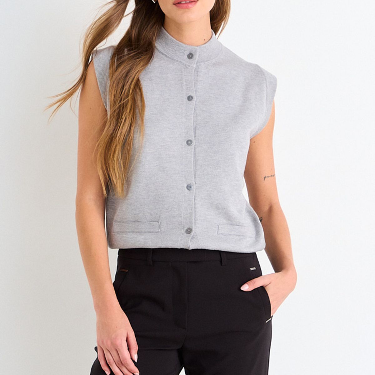 ASH - Chaleco Sin Mangas Mujer Gris Ash