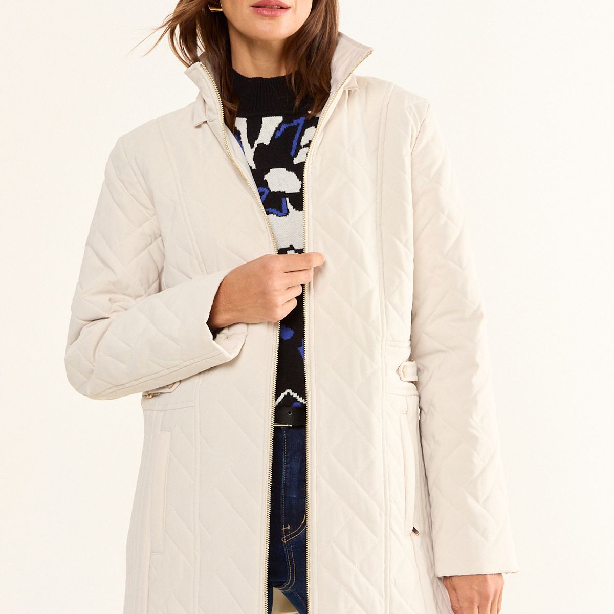 MA GRIFFE - Parka Con Gorro Y Cierre Mujer Beige Magriffe