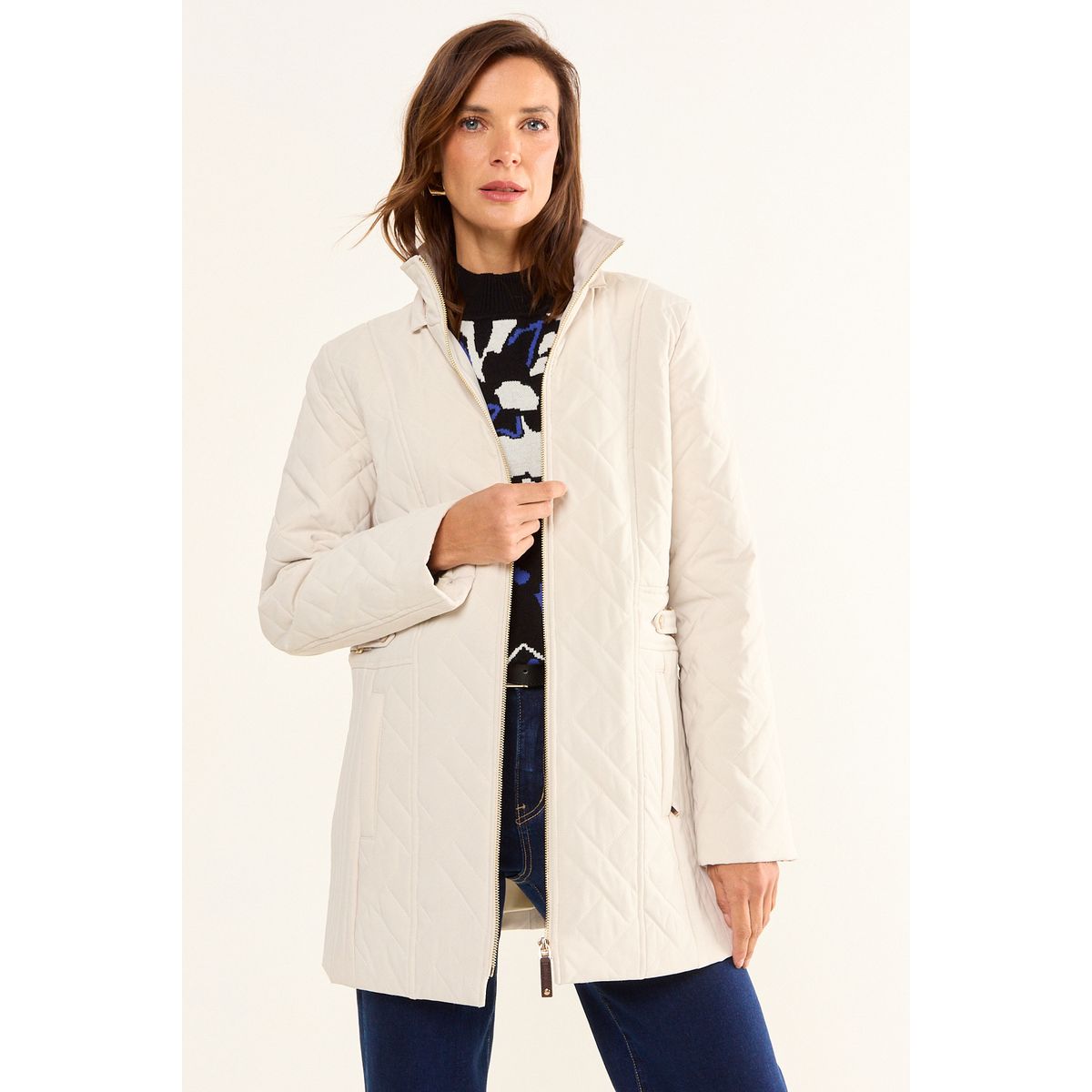 MA GRIFFE - Parka Con Gorro Y Cierre Mujer Beige Magriffe