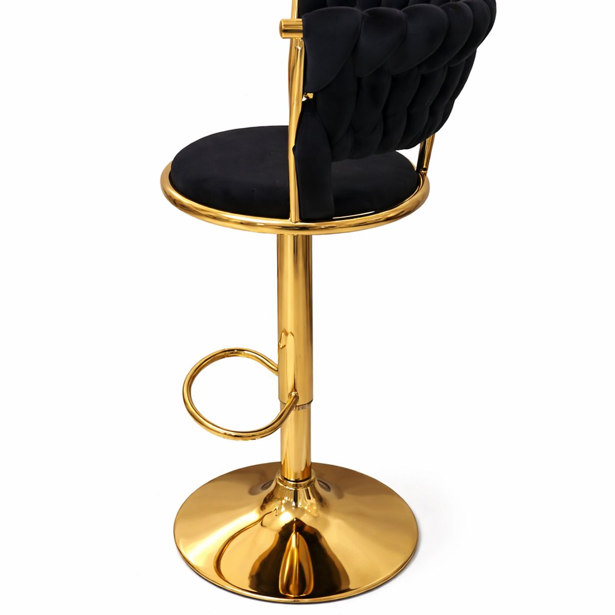 MOBOI - Taburete Queen Velvet Elegante Terciopelo Ajustable Negro