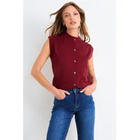 Chaleco Sin Mangas Mujer Burdeos