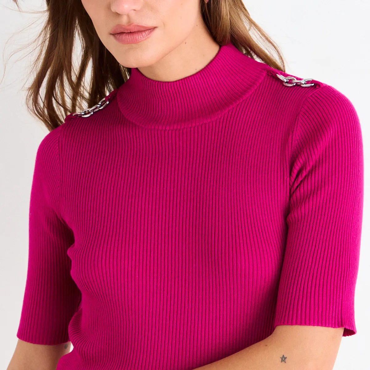 ASH - Polera Tejida Mujer Fucsia Ash
