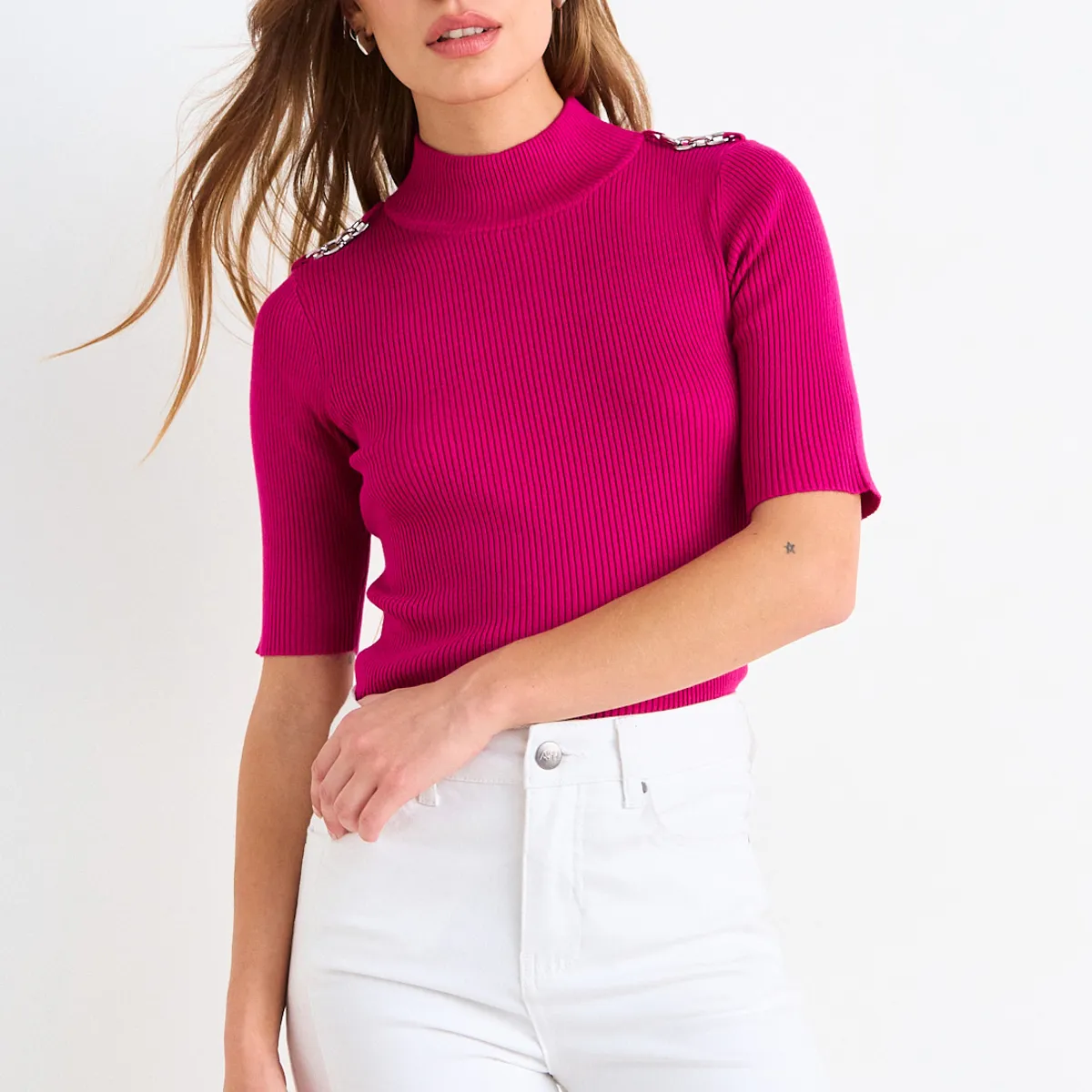 ASH - Polera Tejida Mujer Fucsia Ash
