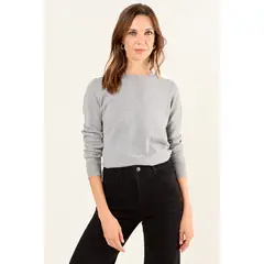 MA GRIFFE - Tejido Lana Merino Mujer Gris Magriffe