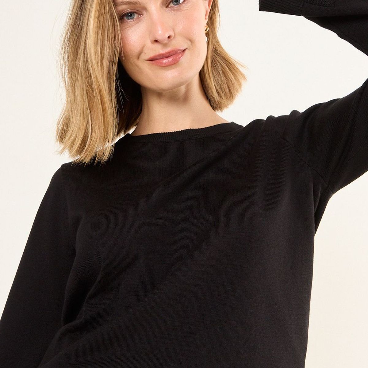 MA GRIFFE - Sweater Liso Mujer Negro Magriffe