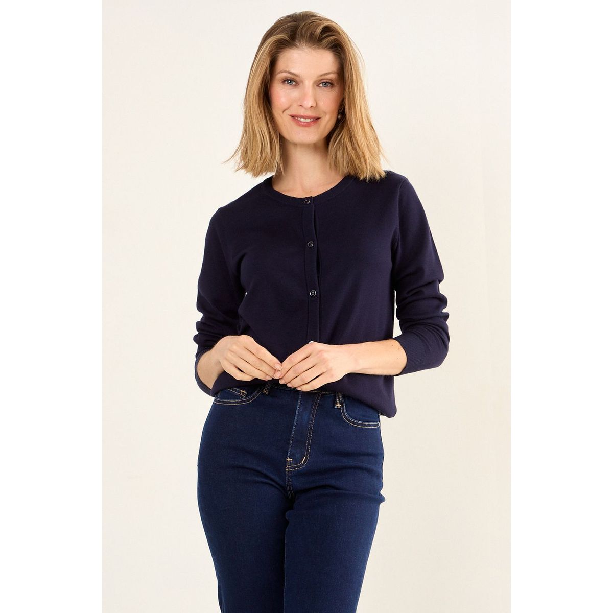 MA GRIFFE - Chaleco Liso Mujer Azul Magriffe