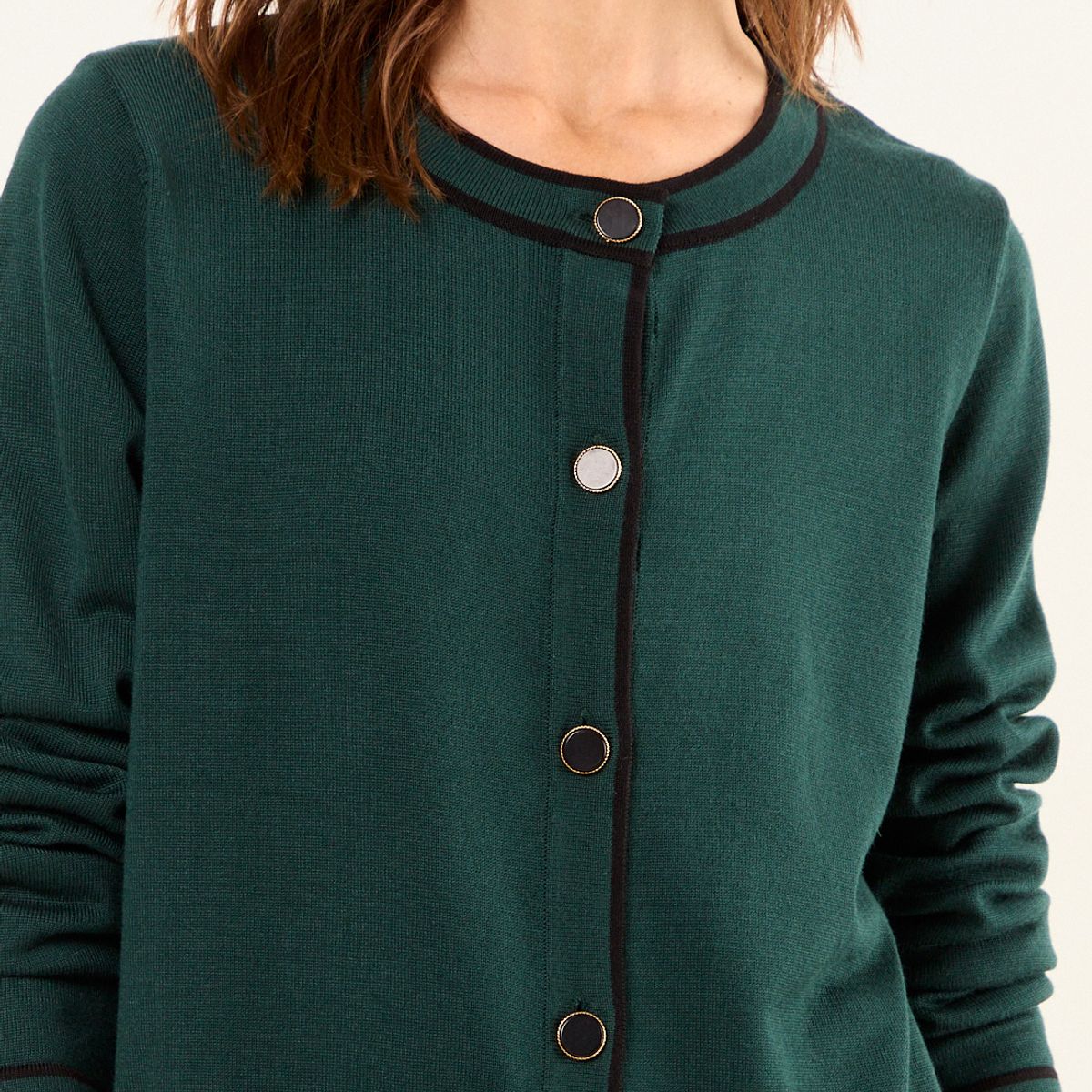 MA GRIFFE - Tejido Chanel Bicolor Mujer Verde Oliva Magriffe