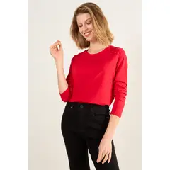 MA GRIFFE - Polera Lisa Mujer Rojo Magriffe