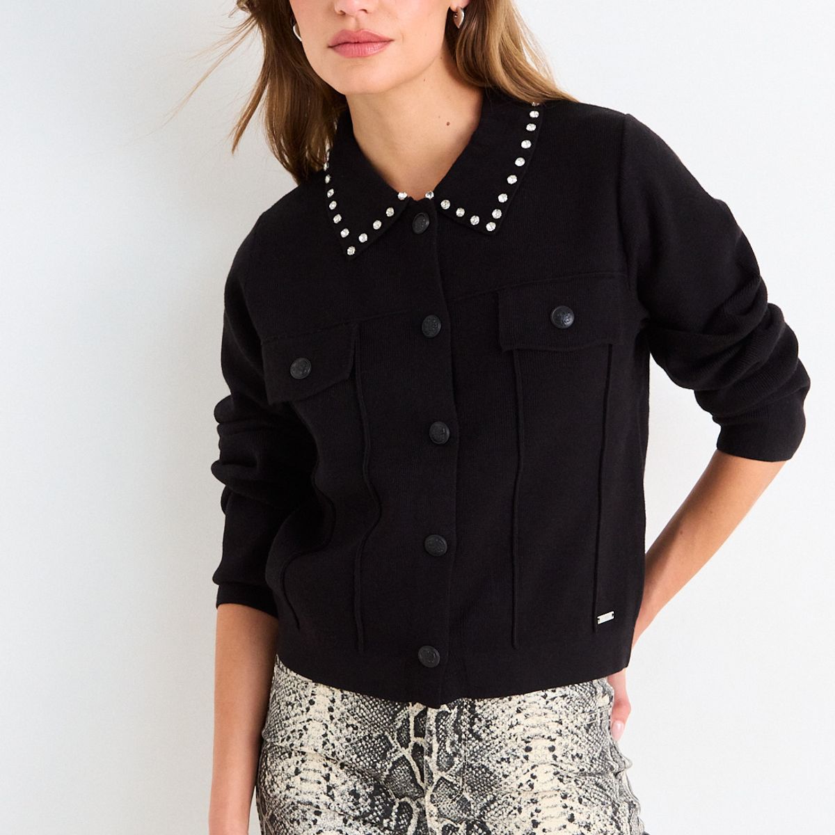 ASH - Trucker Cardigan Mujer Negro Ash