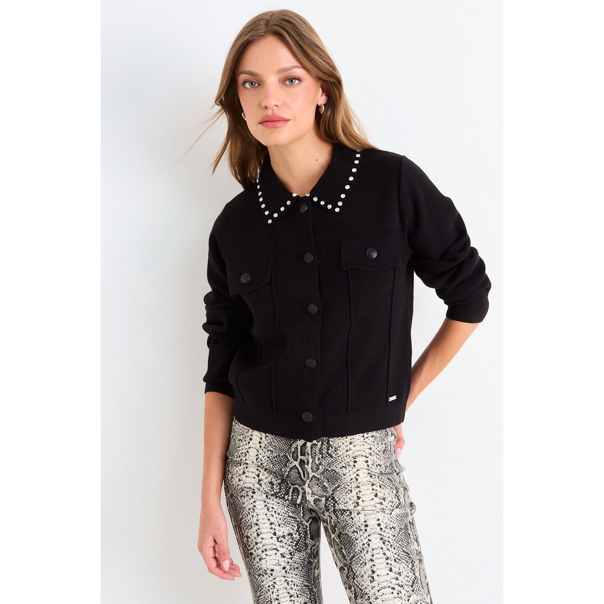 ASH - Trucker Cardigan Mujer Negro Ash